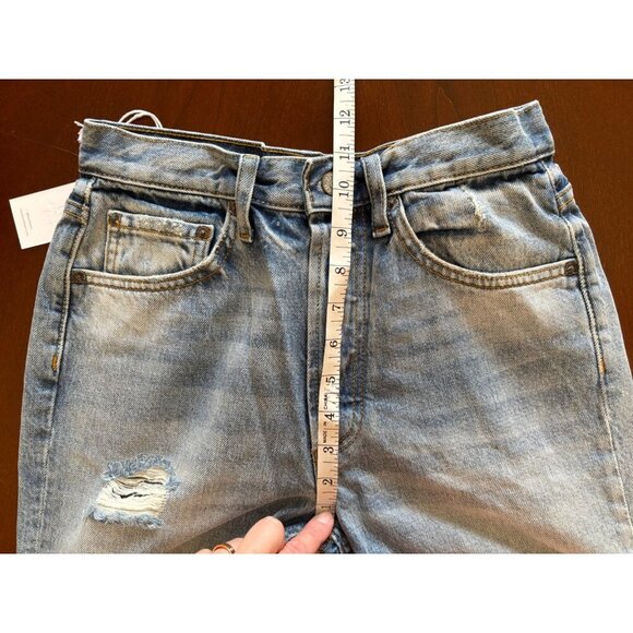 Boyish NWT Billy High Rise Skinny Distressed Jeans Button Fly Raw Hem Size 26 - Picture 10 of 13
